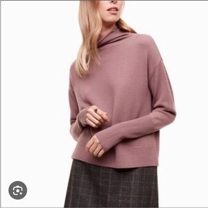 Aritzia Wilfred Cyprie Cow Neck Merino Wool Sweater - Mauve